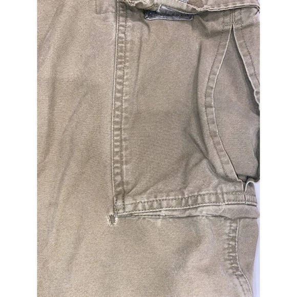 Abercrombie & Fitch Mens 32 X 10” Dark Khaki Paratroops Military Cargo Shorts - Picture 10 of 12